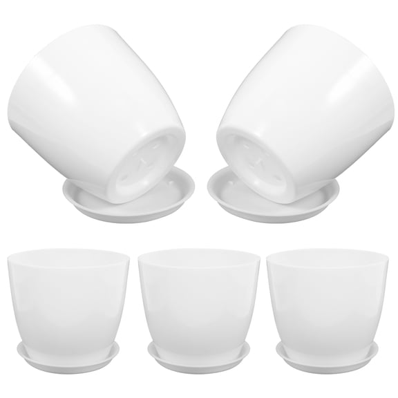 5 Sets Swirl Pattern Small Flowerpot Pots Orchid Flowers Holder Nursery Decorative Garden