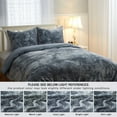 thumbnail image 3 of Haperlare 3 Pcs Velvet Duvet Cover Set Queen Size Luxury Soft Flannel Bedding Comforter Cover Set with Button Closure and 8 Corner Ties, Gray, 3 of 5