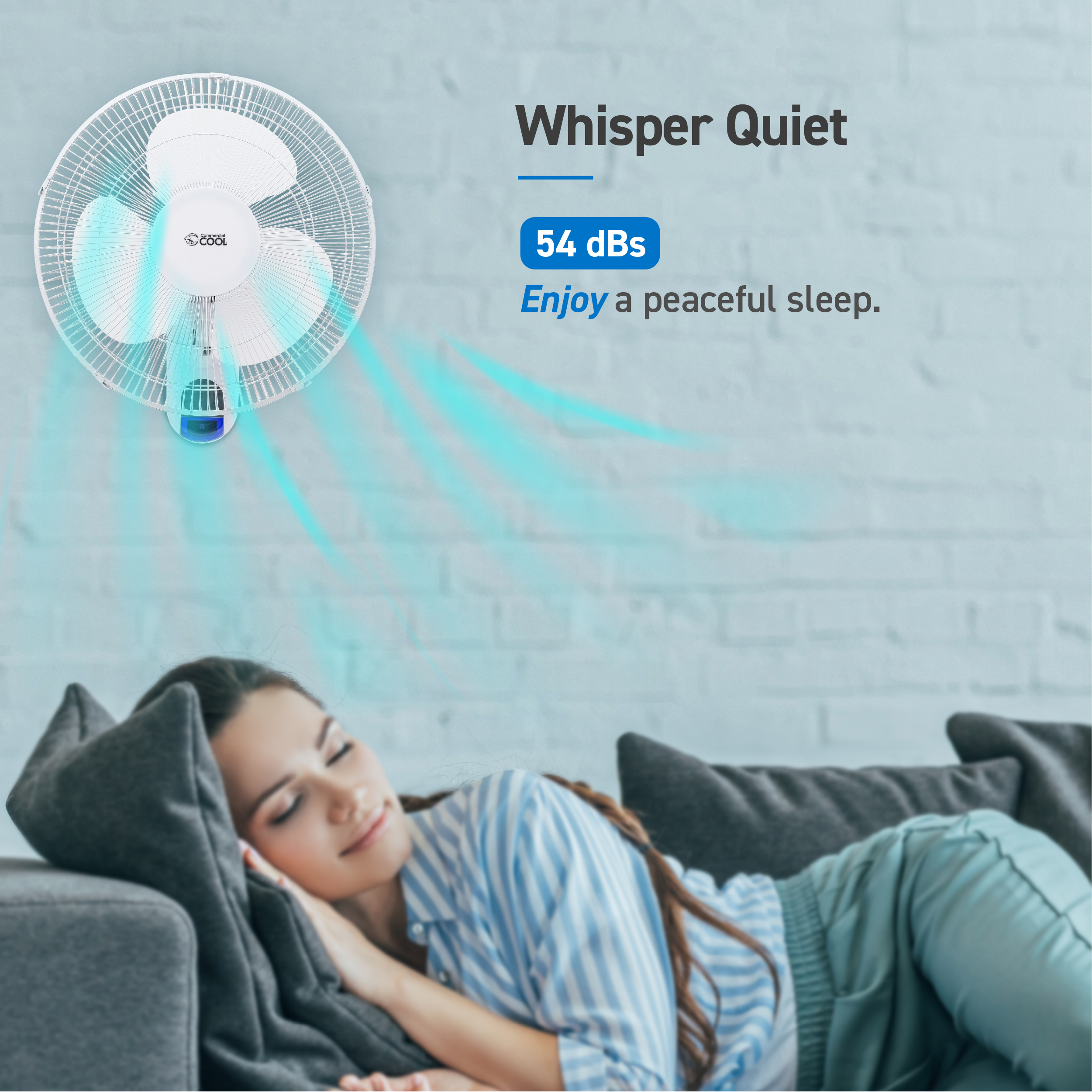 Commercial Cool CCFWR16W 16 inch Wall Fan with Remote, White