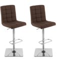 thumbnail image 1 of CorLiving Quinn Modern Fabric Upholstered Adjustable Height Barstools Set of 2 - Swivel Bar Stools with Back, Perfect Kitchen Stools for Island, Bar Chairs & Counter Height Stools, 1 of 9