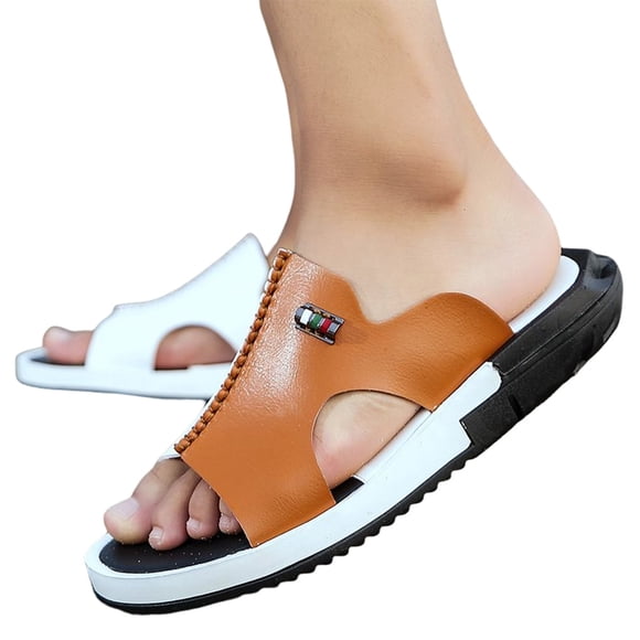 Minnieouse 2 piezas estilo casual hombres Slipon playa sandalia niños viajar senderismo verano punta abierta zapatilla tacón plano blanco Type2 NO2
