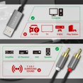 thumbnail image 3 of Cable de Audio USB a RCA con DAC de 384KHz/24-bit, USB A macho a 2 RCA macho téreo AUX, cable auxiliar 2RCA para laptop, PC, coutadora, 1.8m, 3 of 5