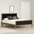 thumbnail image 2 of Maliza Upholstered Queen Metal Bed Black and Gold, 2 of 13