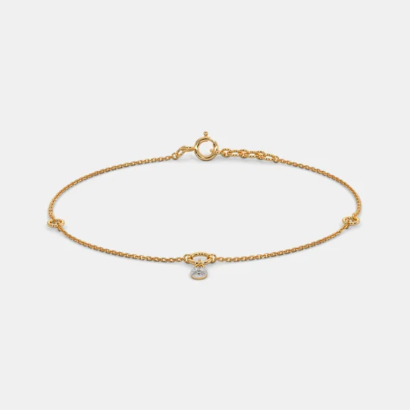 MDK JEWELS Diamond Bracelet In 18k Yellow Gold 1.11 Gram With 0.018 Diamonds
