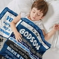 thumbnail image 4 of Godson Gifts from Godmother Godfather, Godson Gifts Blanket, Birthday Gifts for Godson Blanket, to My Godson Gifts Blanket from Godparents, Godson Gift Ideas for Graduation Throw Blanket 60"x50", 4 of 6