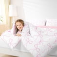 thumbnail image 3 of Erosebridal Dreamy Pink Bow Tie Full Size Comforter Sets 3 Pieces For Girls,Cartoon Ribbon Bow Bedding Sets For Kids Teens,Pink Reversible, 3 of 6