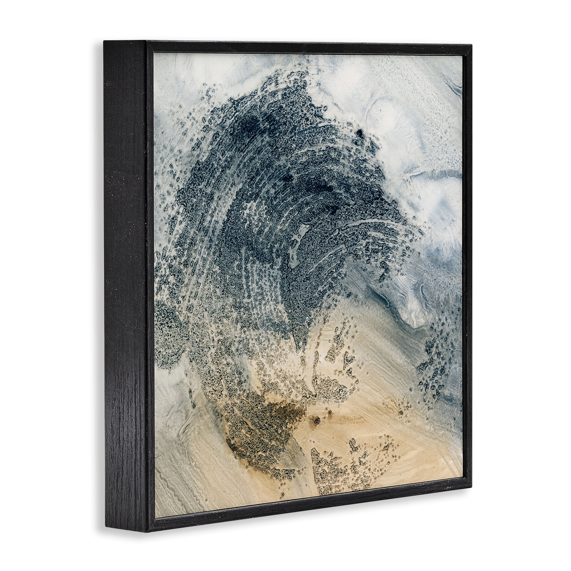 Stupell Industries Brushed Abstract Paint Abstract Painting Black Framed Art Print Wall Art, 12 x 12