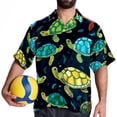 thumbnail image 4 of Turtle Seamless Men's Short Sleeve Printed Poplin Beach Shirts with Spread Collar - Casual Button Down Summer Tops for Unisex, 4 of 6