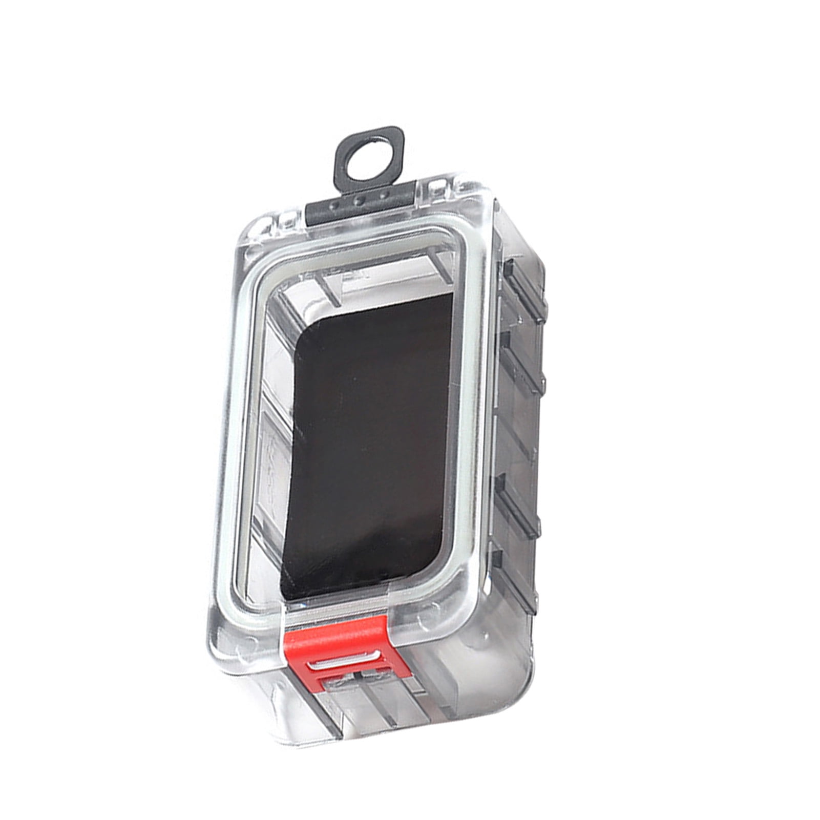 Rupoun Spliceable Night Glow Fishing Tackle Box, Magnetic Waterproof Lure Bait Organizer Tool Container for Outdoors (Black Red, 3 Pieces, 5.12x3.15x1.18 inches / 13x8x3 cm)
