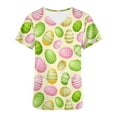thumbnail image 5 of Rciityk Womens Medicals Scrub Tops Easter Eggs Printed Nursing Uniform T Shirts Summer V Neck Short Sleeve Scrub Work Tops with Pockets, 5 of 5