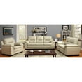 thumbnail image 5 of Furniture of America Pallan Contemporary Faux Leather Tufted Loveseat in Ivory, 5 of 7