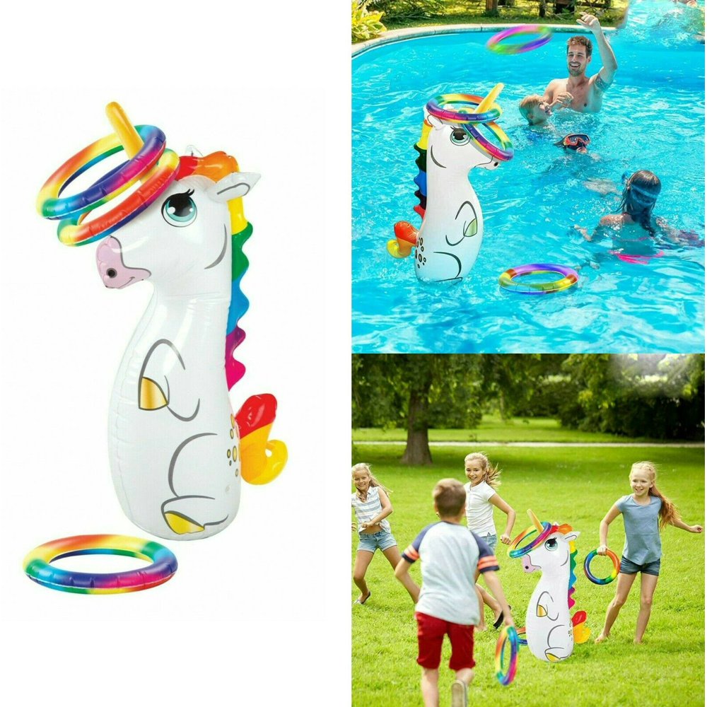 Inflatable UNICORN Ring toss game for KidsBackyard Toy Inflatable Fun
