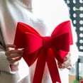 thumbnail image 2 of HLONK Red Holiday Wreath Bow Valentine Tree Topper Decoration, 2 of 7
