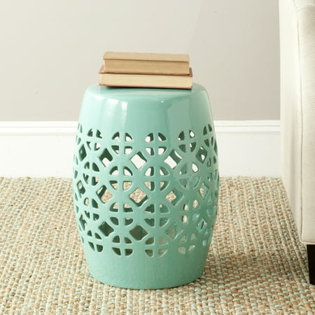 Safavieh Circle Lattice Indoor/Outdoor Garden Patio Stool, Light Blue