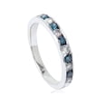 thumbnail image 4 of 1/2ct Treated Blue & White Diamond Channel Set Wedding Ring 14K White Gold, 4 of 4