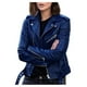 thumbnail image 1 of Chaqueta de piel sintética delgada de mujer de moda sólida y vintage., 1 of 3