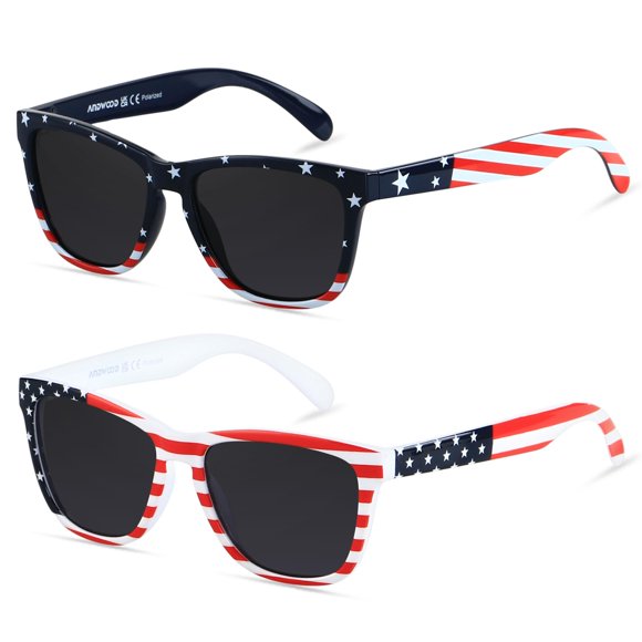 Gafas de Sol Polarizadas Retro Clásicas de la Bandera Americana ANDWOOD