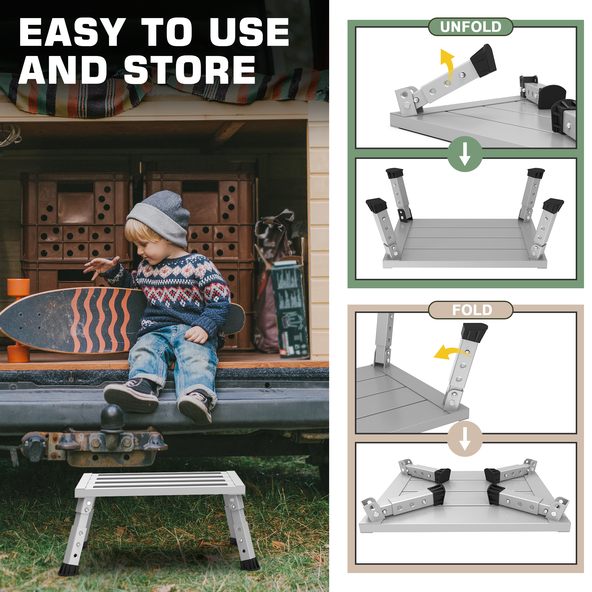 Depsunny Adjustable Aluminum RV Step Stool photo 3