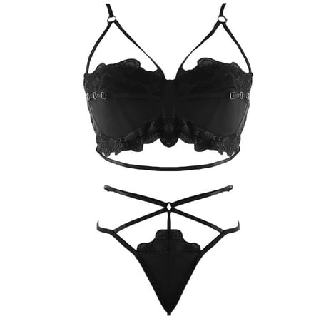 

QIIBURR Sexy Womens Lingerie Womens Sexy Flowers Lace Bra Set Sexy Lingerie Suit Thong Lace Lace Split Suit