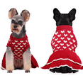 thumbnail image 5 of Dog Heart Sweater Dress Warm Dog Sweaters Knitwear Vest Turtleneck Pullover Dog Coat for Small Medium Dogs,Red,M, 5 of 5