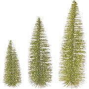 Raz Imports Happy Hollydays 18 Bottle Brush Tree, Set of 3