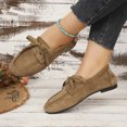 thumbnail image 4 of Willtoo Womens Lace‑Up Loafers British Style Lightweight Flat Casual Shoes Soft Non‑Slip Slip‑On Walking Shoes for Daily Office Wear, 4 of 5