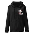 thumbnail image 4 of Xudanell Oversized Hoodies for Women Drawstring Pocket Zip up Womens Winter Jackets Black XL, 4 of 4
