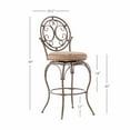 thumbnail image 6 of Linon Baila Big & Tall Metal Bar Stool Scroll Back Swivel Padded Seat in Bronze, 6 of 8