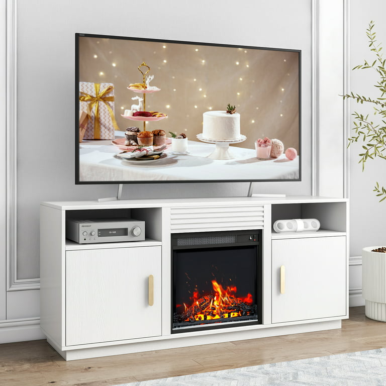 Electric Fireplace Tv Stand For Tvs Up To 65 Inch Tv Cabinet With Fireplace  Media Console With Built-In Fireplace For Living Room - Walmart.Com