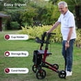 thumbnail image 6 of COSYWILL Walkers for Seniors,Foldable Rollator Walker with Seat,Mobility Walkers with 10" Big Wheels, Adjustable Handles and Backrest Height,Dark Red, 6 of 11