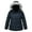 Navy, variant on Women's Plus Size Hooded Warm Winter Coat Quilted Thicken Puffer Jacket with Removable Hood khaki 4X