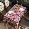 thumbnail image 2 of Halloween Cute Icons on Pink Pattern Rectangle Tablecloth 60"x102",Waterproof Polyester Rectangle Table Cloth, Wipeable Spillproof Polyester Tablecloth for Dining, Camping, Indoor and Outdoor, 2 of 6