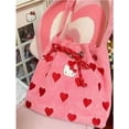thumbnail image 2 of Sanrio Hello Kitty Cartoon Embroidered Love Drawstring Pink Handbag Shoulder Crossbody Bag Mini Bucket Bag Student School Bag, 2 of 6