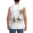 thumbnail image 4 of Fotbe Cowboys Riding A Horse Near A Tree Men's Camiseta sin Mangas Estampada para Hombres, Playera Casual para Gimnasio, Entrenamiento, Playa-Small, 4 of 7