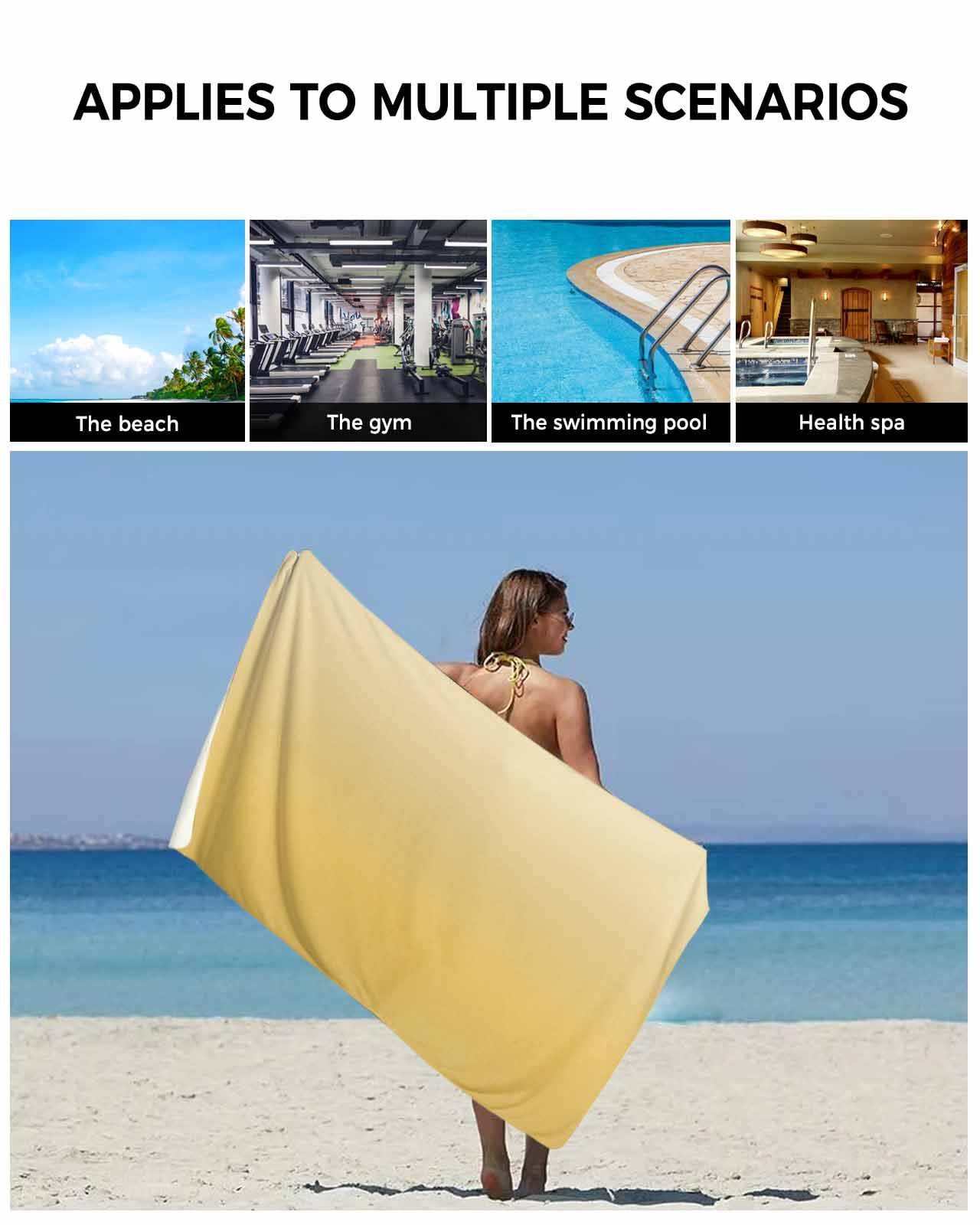 Orange Yellow Ombre Bath Towels for Bathroom Set,Luxury Microfiber Towels Gifts for Women,Beach Kitchen Hand Hair Face Towel and Dish Washcloth,Modern Abstract Art Gradient Aesthetics Towels+Set