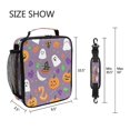 thumbnail image 5 of Insulated Square Lunch Bag with Side Mesh Pocket Fashion Lunch Box Reusable Lunch Tote 10.5" x9.5" x3.5" Halloween and Ghost, 5 of 6