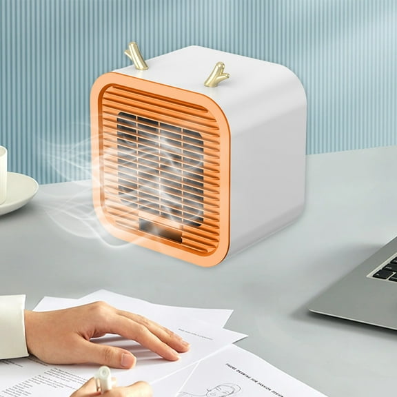 Fnochy Clearance Portable Small Fan USB Personal Mini Fan 3-Speed Auto Oscillating with Ice Box, Energy Efficient Desktop Air Cooler for Home Office Bedroom Use