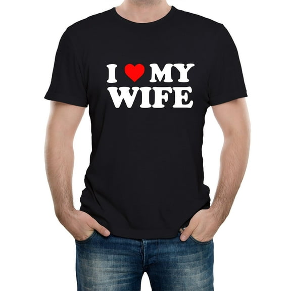 Reality Glitch I Love My Wife Mens T-Shirt Funny Marriage Anniversary Graphic Tee