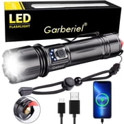Garberiel Waterproof Powerful LED Flashlight 30000 High Lumens Zoom Super Bright Torch 26650