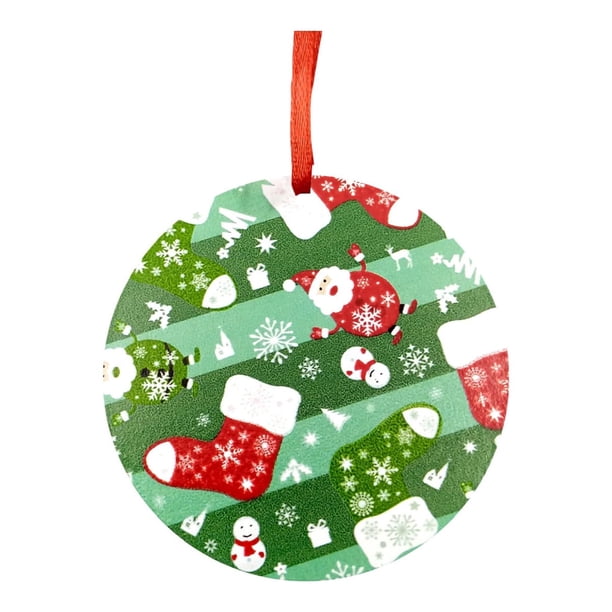 Fiudx Adorno Navideño de Madera, Decoración Festiva para Árbol, Puerta o Bolso, Diseño Conmemorativo Del Año, Perfecto para Fiestas, Bodas, Oficina o Intercambio de Regalos, Tamaño 7 Cm.