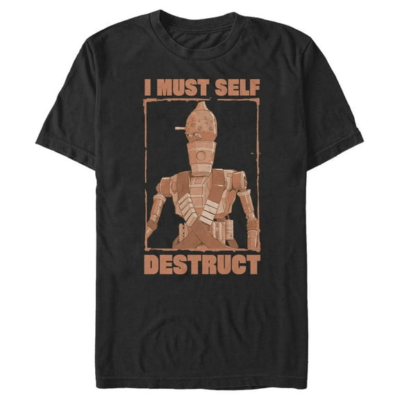 Men's Star Wars: The Mandalorian IG-88 I Must Self-Destruct Graphic Tee Black 4X Large