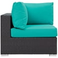 thumbnail image 2 of Modway Convene Aluminum and Rattan Outdoor Patio Corner in Espresso/Turquoise, 2 of 3