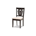 thumbnail image 3 of Baxton Studio Gervais Modern and Contemporary Sand Fabric Upholstered and Dark Brown Finished Wood 7-Piece Dining Set, 3 of 7