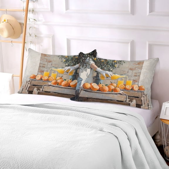 Pillow Case Plush Pillow Orange Juice Case standard size/King size/Queen size Bed Pillow Pillowcases
