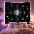 thumbnail image 2 of Moon Stars Human with Face Closed Eyes Radiating, Mystical Fantasy for Space Lovers, Galaxy Room Decor, Graduation Gift, Tapestry Wall Hanging for Bedroom and Dorm, 2 of 7