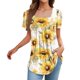 thumbnail image 1 of Gibobby Playera Manga Corta para Mujer Camisetas sin mangas verano para mujer, corte holgado, cuello cuadrado plisado, camisetas manga corta, dobladillo c(Negro,G), 1 of 5