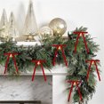 thumbnail image 3 of Lazo de corona de Navidad con cinta de terciopelo | Lujoso lazo de regalo para decoraciones navideñas | Elegante colgante de árbol | Material de terciopelo duradero | Fácil de colgar | Acento, 3 of 6