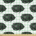 thumbnail image 2 of Underwater Fabric by the Yard, Exotic Emperor Angelfish Pattern in Hand-Drawn Style Ocean Marine, Decorative Upholstery Fabric for Chairs & Home Accents, Charcoal Grey and White by Ambesonne, 2 of 5
