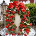 thumbnail image 6 of Waipfaru Artificial Hanging Flowers for Outdoors, 2Pcs UV Resistant Faux Silk Geranium Fake Flowers for Garden Porch Window Home Decor(Red), 6 of 7