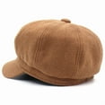 thumbnail image 2 of SikaFu Autumn And Winter Hairy Hat Female Wool Boror Hat Casual Versatile Pure -Colored Peaked Duck Tongue Octrative Hat Retro Nangua Painter Hat, 2 of 9